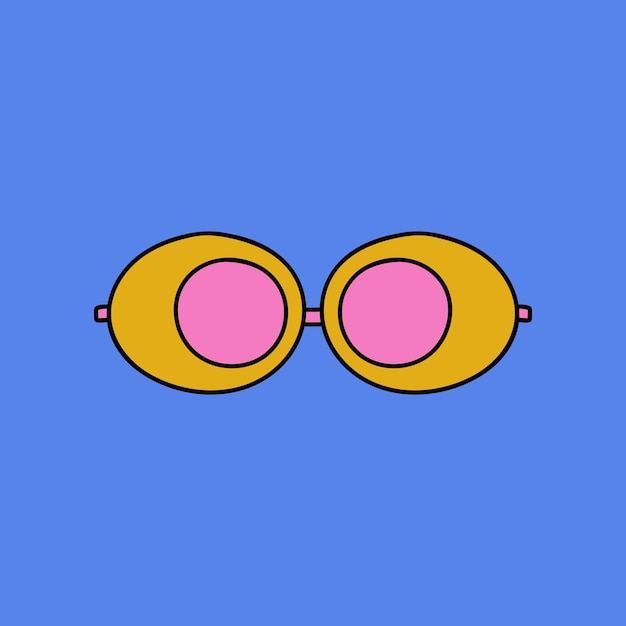 Dibujado a mano lindo y moderno clipart vectorial de gafas de sol para el verano contra el sol brillante ultravioleta