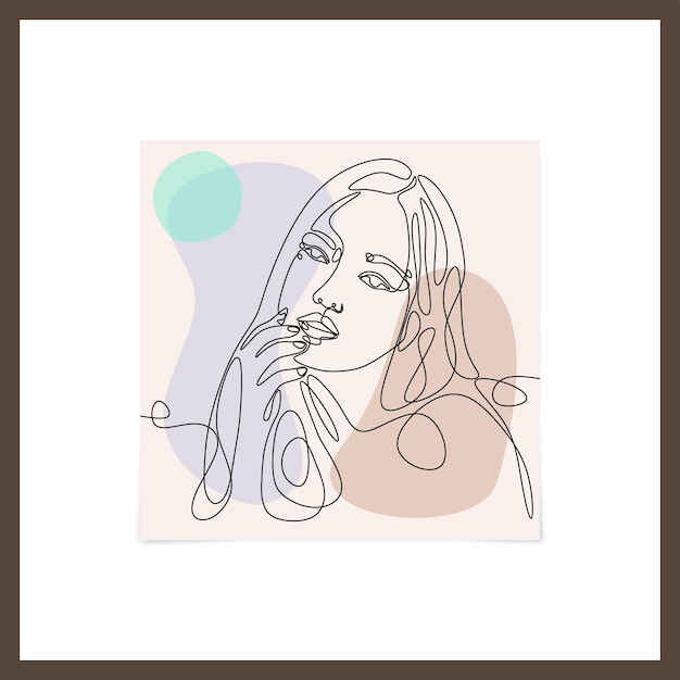 dibujado a mano una línea arte mujer hermosa cara de mujer vector eps 10