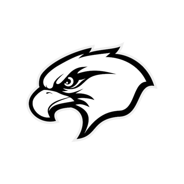 Dibujado a mano de la mascota del águila cabeza de águila para camiseta logotipo de ropa deportiva