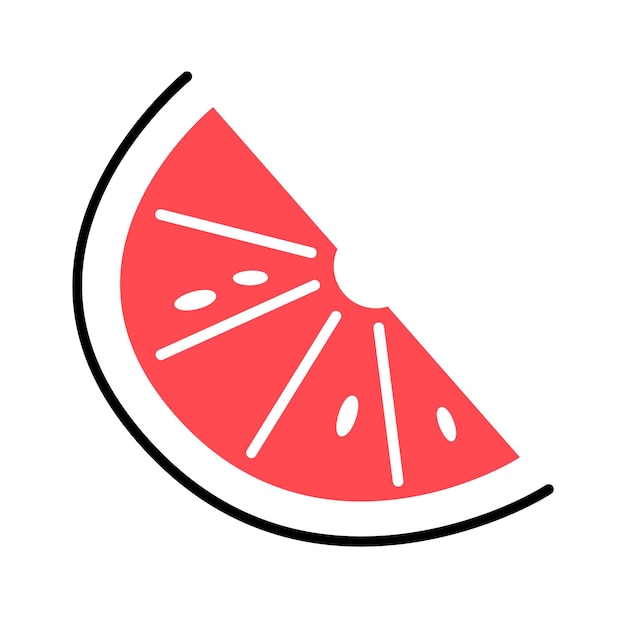 Dibujado a mano la mitad del elemento de diseño abstracto de cítricos Ilustración de fruta