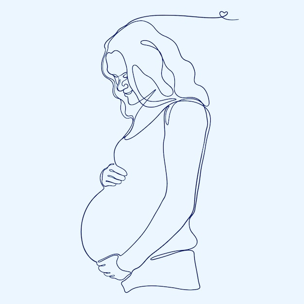 Dibujado a mano mujer embarazada dibujo ilustración