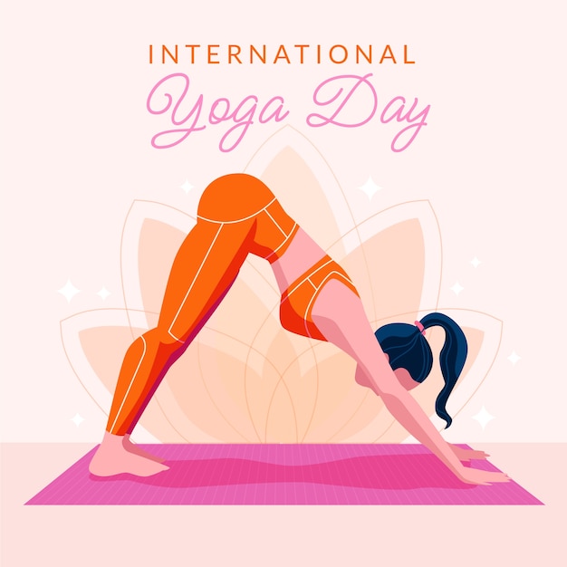 Vector dibujado a mano mujer haciendo yoga ilustración