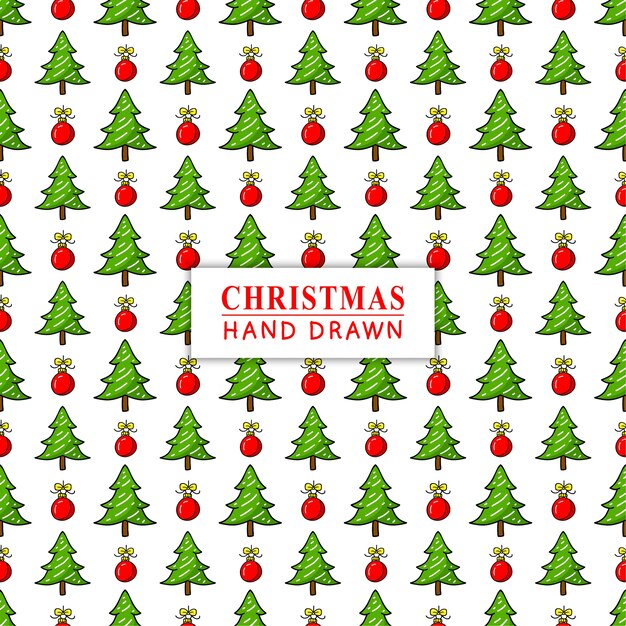 Dibujado a mano Navidad patrón transparente