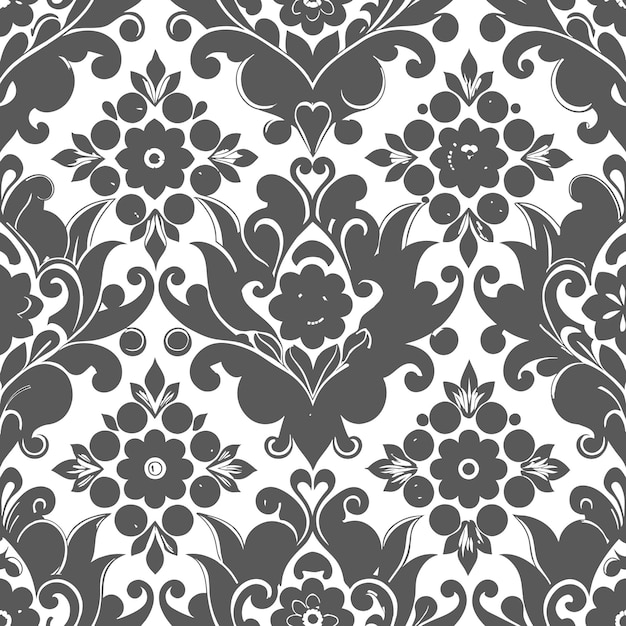 Dibujado a mano negro patrón floral sin costuras