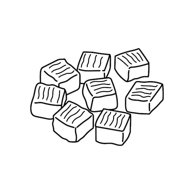 Dibujado a mano Niños dibujando dibujos animados Ilustración vectorial Caramelos aislados sobre fondo blanco