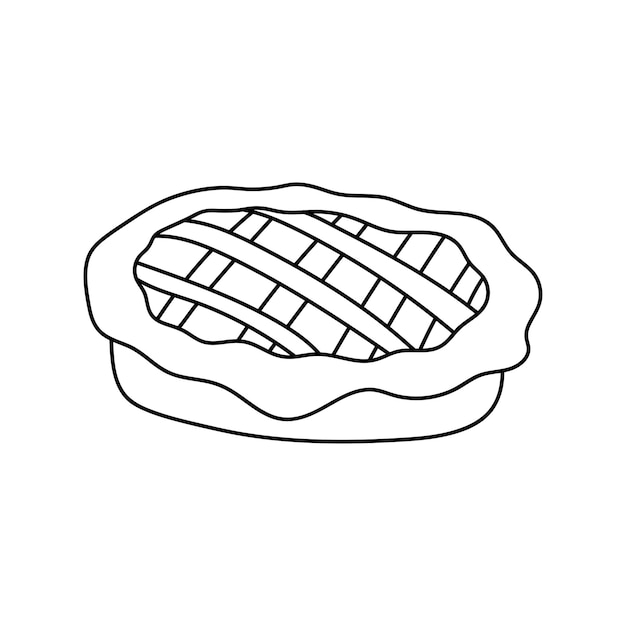 Dibujado a mano para niños dibujando dibujos animados ilustración vectorial icono de pastel lindo aislado en fondo blanco