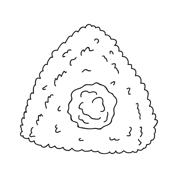 Dibujado a mano onigiri clipart Comida rápida japonesa hecha de arroz Bola de arroz en algas nori