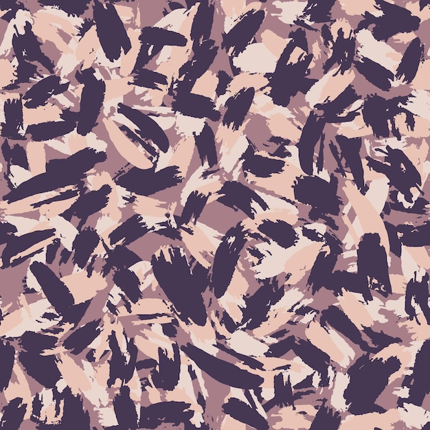 Dibujado a mano patrón transparente de camuflaje grunge abstracto. Papel pintado de pincel artístico. Ilustración vectorial.
