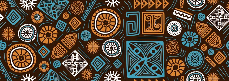 Dibujado a mano patrones sin fisuras africanos motivos tribales ilustración vectorial Textura mexicana con adornos de garabatos retro Decoración abstracta con arte creativo tradicional Símbolos incas colores marrones