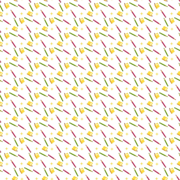 Dibujado a mano de patrones sin fisuras de regreso a la escuela en estilo doodle