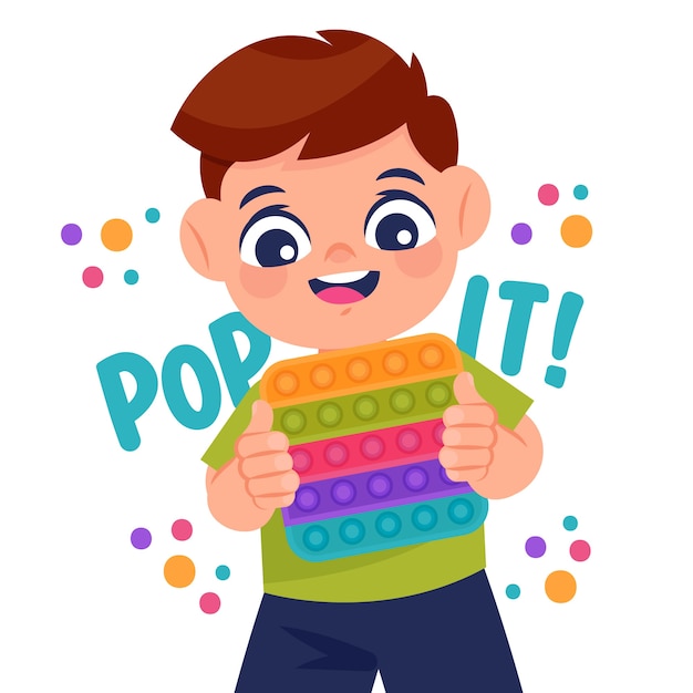 Dibujado a mano pop it ilustración