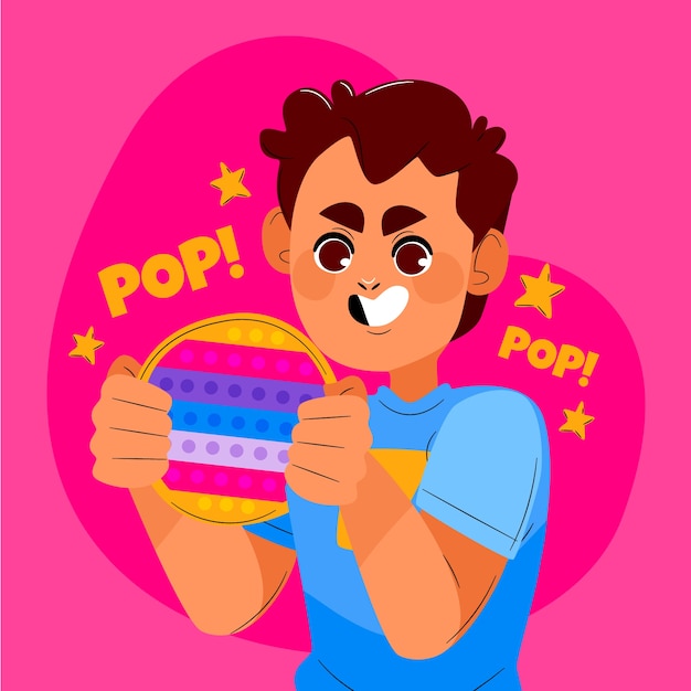 Dibujado a mano pop it ilustración