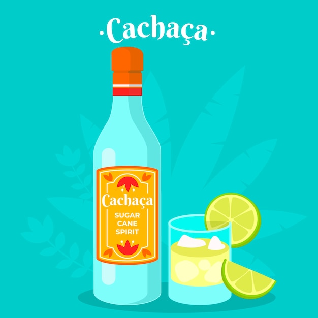 Dibujado a mano refrescante ilustración de cachaça