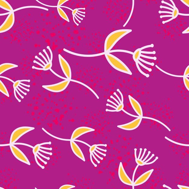 Dibujado a mano simple linda flor de patrones sin fisuras Papel tapiz floral abstracto