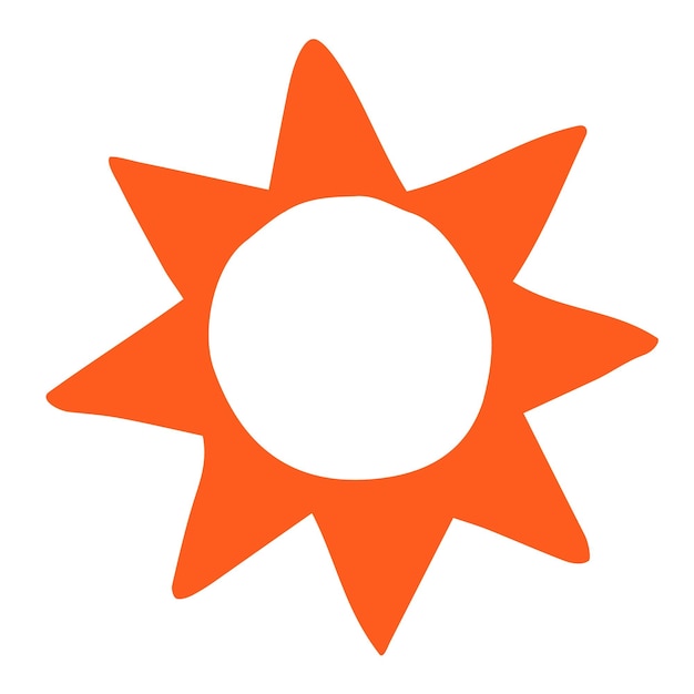 Dibujado a mano Sol pintado con pincel de tinta