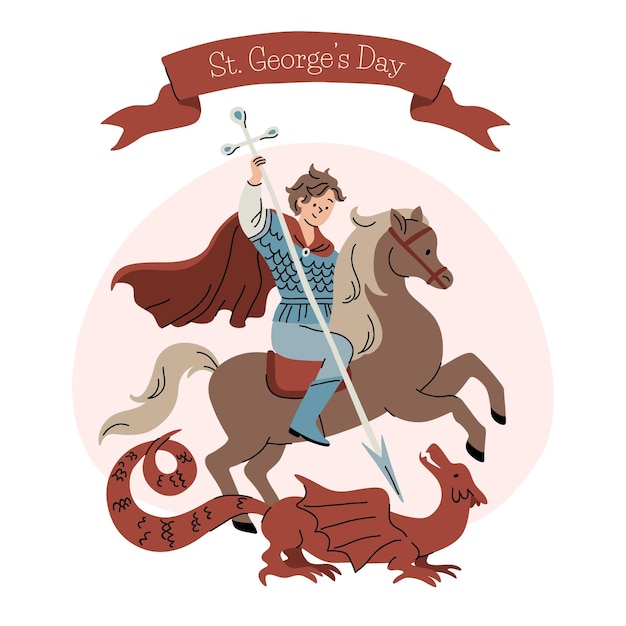 Vector dibujado a mano st. ilustración del día de george