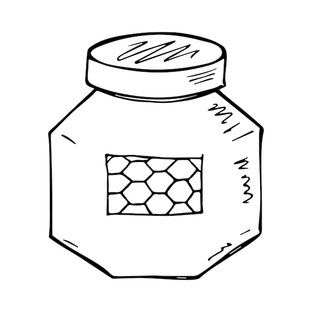Dibujado a mano tarro de miel clipart Doodle de producto orgánico natural saludable