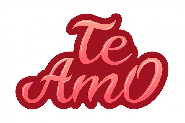 Dibujado a mano tipografía letras en español - te amo.