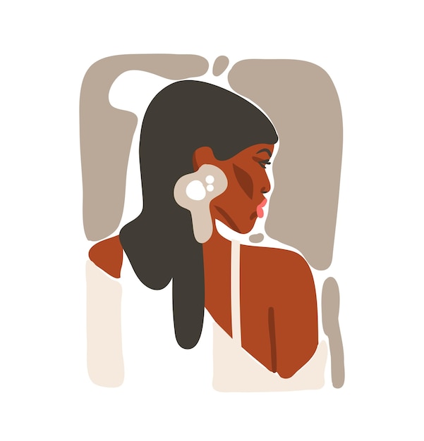 Dibujado a mano vector abstracto gráfico de moda arte moderno contemporáneo ilustración de moda estética con bohemio hermoso estilo moderno femenino minimalista Dibujo abstracto de cuerpo de mujer vectorial