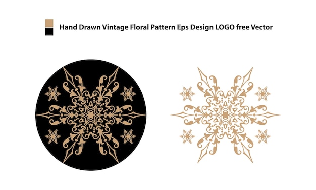 Dibujado a mano Vintage Floral Pattern Eps Design LOGO vector libre