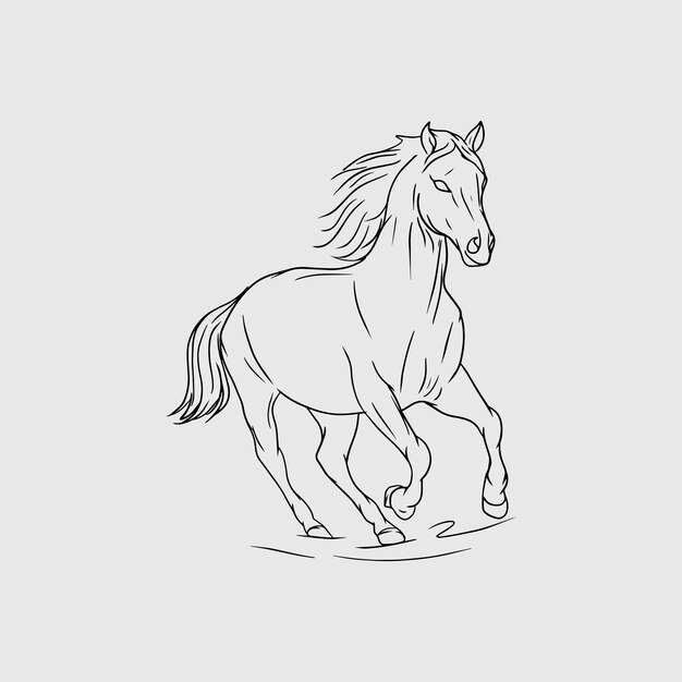 Dibujar el contorno del caballo Contexto limpio