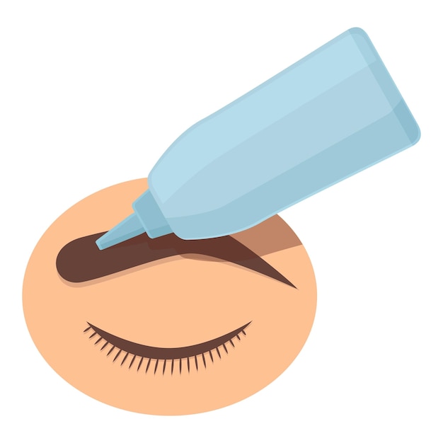 Vector dibujar icono de cejas vector de dibujos animados pincel de maquillaje cuidado facial