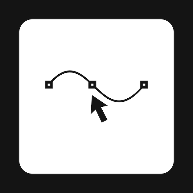 Dibujar el icono de la curva en estilo simple sobre un fondo blanco