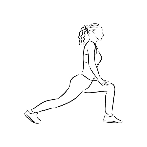 Dibujar una línea continua. posición de yoga sobre fondo blanco aislado. estilo lineal