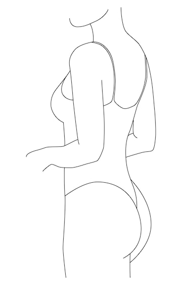 Dibujar una línea del cuerpo femenino figura femenina | Vector Premium