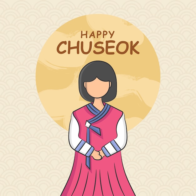 Vector dibujar a mano el concepto de festival de chuseok. ilustración