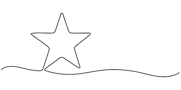 dibujar a mano dibujar estrellas ilustración en línea continua estilo de artes vectorial estrella continua una línea