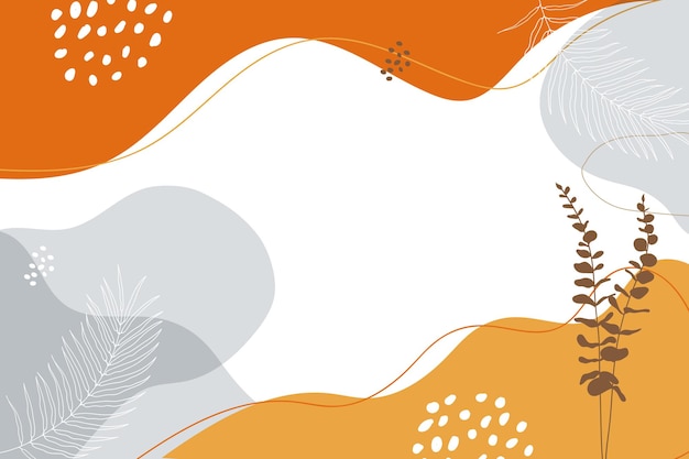 Dibujar a mano diseño de fondo floral minimalista abstracto01