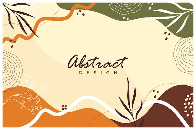 Dibujar a mano fondo floral abstracto minimalista