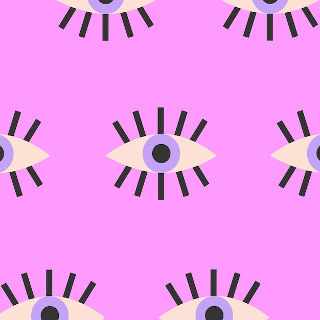 Dibujar a mano con un fondo púrpura un ojo púrpura y un ojo con ojos