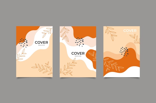 Dibujar a mano formas abstractas colección de portadas