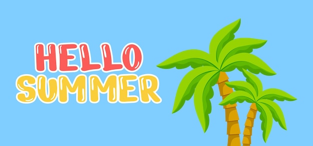 Dibujar a mano ilustración de banner de saludo de verano