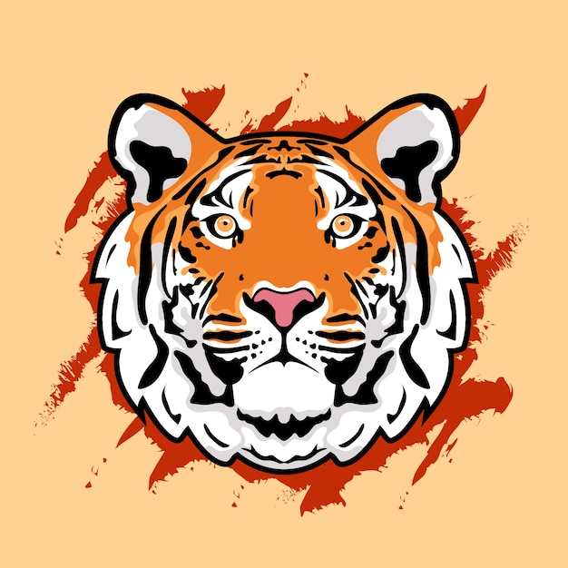 Dibujar a mano ilustración de cara de tigre