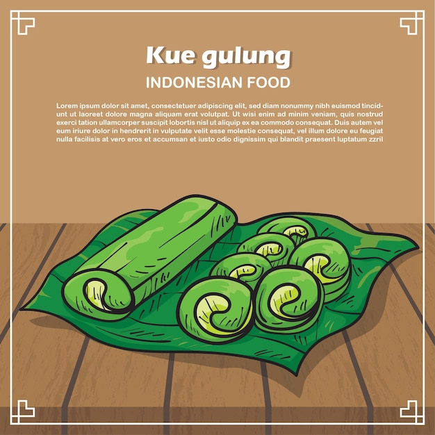 Vector dibujar a mano ilustración de comida indonesia