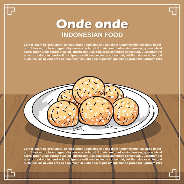 Vector dibujar a mano ilustración de comida indonesia