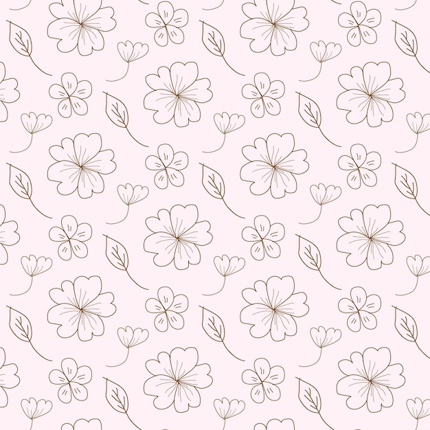 dibujar a mano un patrón de flores sin similitud