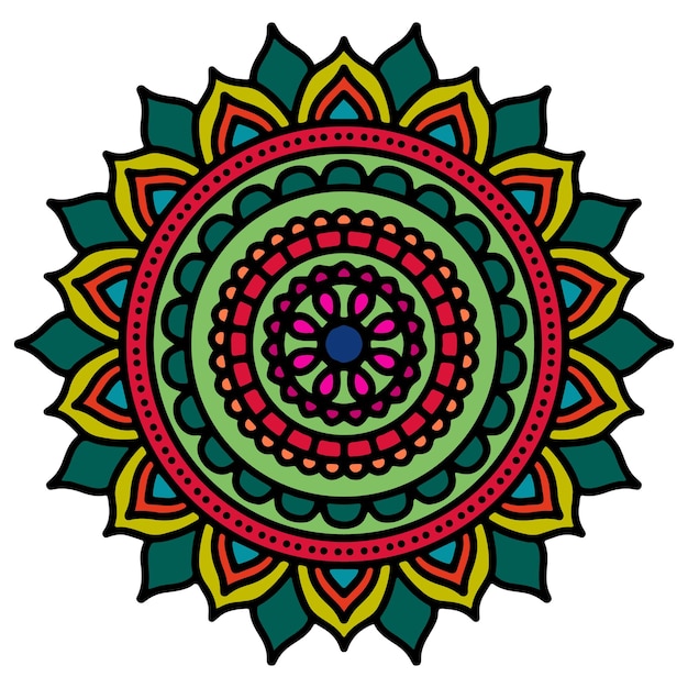 Dibujar a mano patrón de mandala mandala colorido