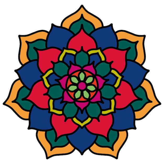 Dibujar a mano patrón de mandala mandala colorido