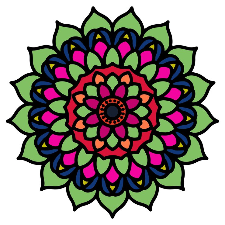 Vector dibujar a mano patrón de mandala mandala colorido