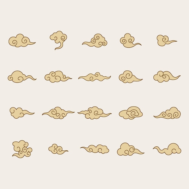 Dibujar las nubes chinas a mano