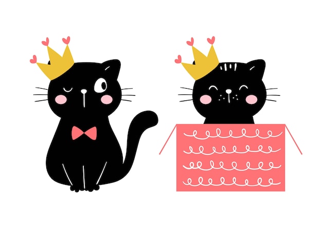 Dibujar princesa gato negro para feliz cumpleaños