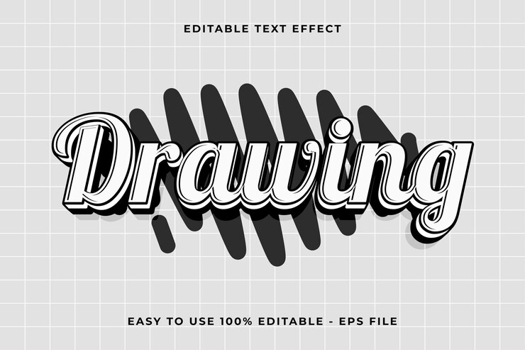 Vector dibujo 3d efecto de texto vectorial editable efecto de texto de estilo de moda