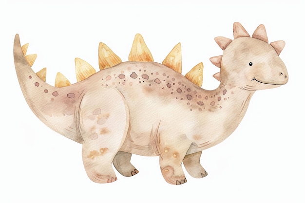 Un dibujo en acuarela de un dinosaurio con picos