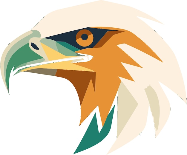 un dibujo de un águila con un diseño azul y verde