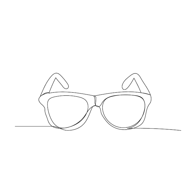 Dibujo aislado vectorial de una línea continua de gafas