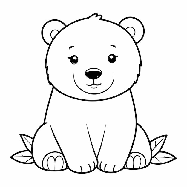 Dibujo alegre de oso polar para niños página.